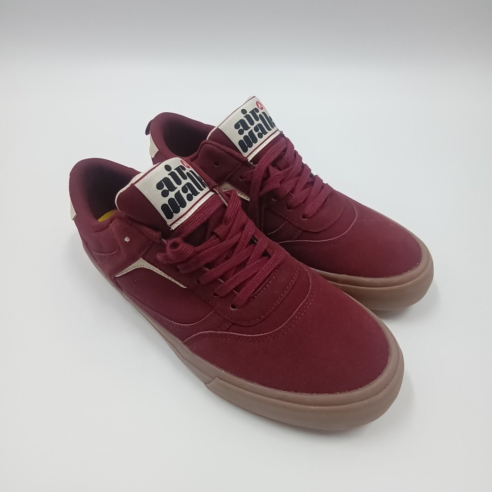 Airwalk Mens Skate Shoes Burgundy Gum Sole Low Top Sneakers Size 9 MNAK44GX007